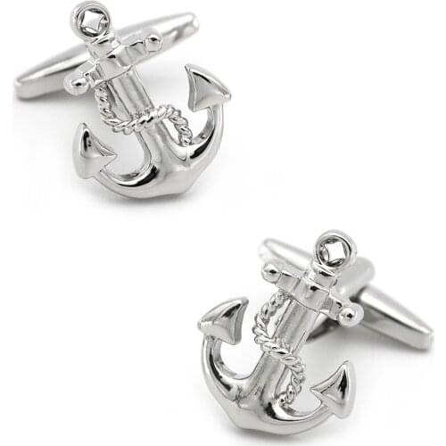 Voyage Design Anchor Cufflinks Quality Brass Material Silver Color Cuff Links Wholesale&retail