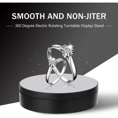 3 Speeds Electric Rotating Display Stand Mirror 360 Degree Turntable Jewelry Holder Battery for Photography Video Shooting Props