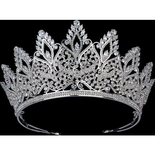 Tiaras and Crown HADIYANA Vintage Trendy Women Jewelry Crown Bridal Wedding Hair Accessories Cubic Zircon BC5800 Corona Princesa