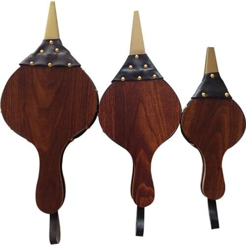 1Pc L/M/S BBQ Fireplace Blower Manual Wooden Retro Fireplace Bellows Home Barbecue Blower Bellows BBQ Tools Supplies Crafts