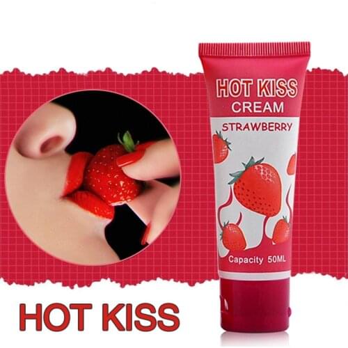 1 Pcs Sex Lubricant Fruit Oil Strawberry Flavor Lover Water Soluble Easy To Wash Body Lubricant Oil Sex Lube Oral 50ml