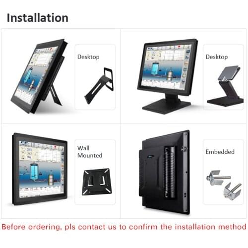 1000 nits outdoor touch display 12 Inch ip65 panel mount touch screen monitor