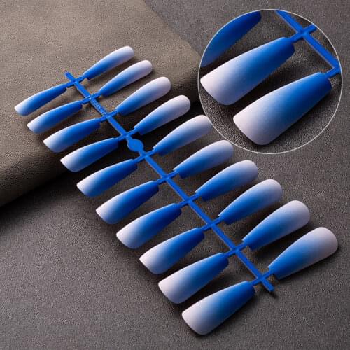 20Pcs Ballerina False Nails Gradient Matte Full Cover Long Artificial Finger Tips Press on Nails Fashion Nail Art Accessories