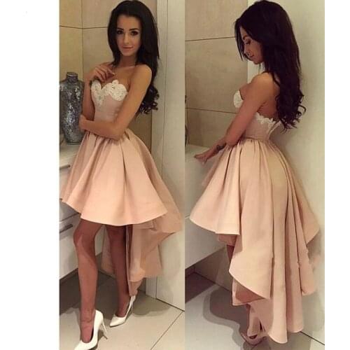 2021 Charming Homecoming Dresses Sweetheart A-Line Lace Short Graduations Cocktail Dresses High Low Special Occasion Gowns 035