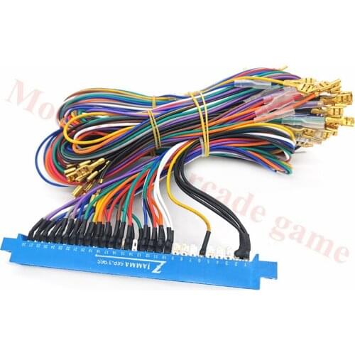 28PIN Blue edge Jamma Harness with 5 6 action button wires for arcade game machine cabinet accessories