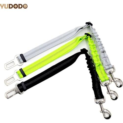 3 Colors Elastic Nylon Dog Car Seat Belt Adjustable Flexible Reflective Dog Travel Safety Seat Belt Extending Dog Leash