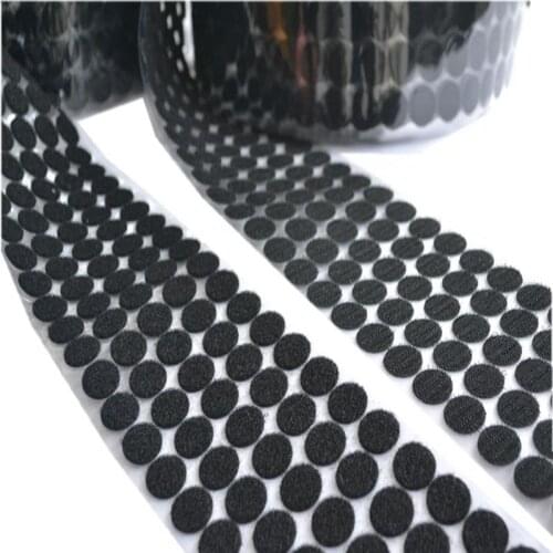 50Pairs glue black Nylon Sticker strong Adhesive Hook and Loop self adhesive Round home use Curtain fastener