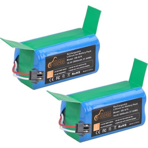 2x 14.4V 2600mAh Battery for Ecovacs Deebot N79 N79S DN622 Eufy Robovac 11 11S 11S Max 12 15C/S 30 30C 35C Conga Excellence 990