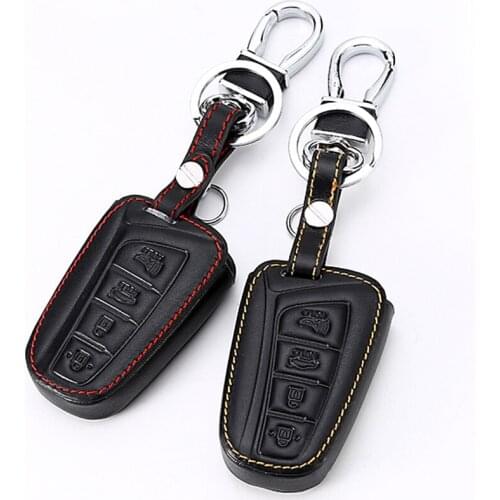 For Hyundai Santa Fe 2013 Car Styling Auto Key Cover Genuine Leather Remote Key Case For Hyundai Grand Santa Fe 2015 Accessories