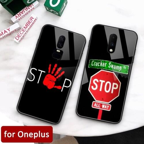 Case for Oneplus 7pro Glass back cover Stop sign Oneplus coque 5t case for Oneplus 1+ 5 5T 6 Oneplus 6 6t 7 pro