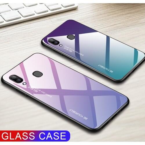 For Samsung Galaxy A20E A20S A20 Gradient Tempered Glass Case For Samsung Samsun A20 E S A 20e A20e Aurora Colorful Back Cover