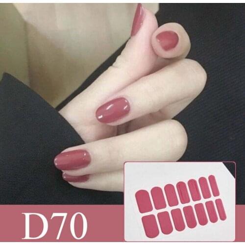 14pcs/sheet Red Color Nail Stickers Nail Wraps Full Cover Nail Polish Sticker DIY Self-Adhesive Nail Art Decoration D70