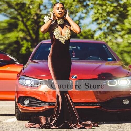 Exclusive Velvet Prom Dress Mermais Appliques Lace Robes De Soiree Longue Arabic Evening Prom Dress