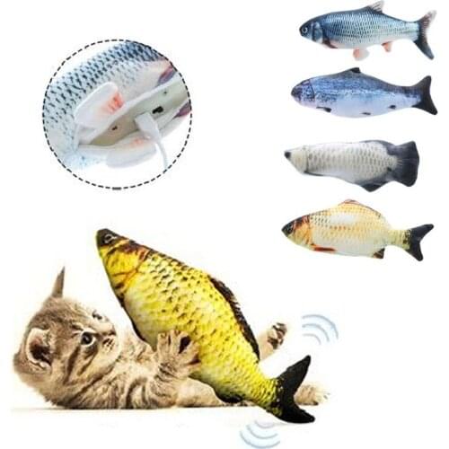 Cat Toys Electric Catnip Fish Cat Wagging Fish Realistic Plush Simulation Fish Realistic Pet Chewing Catnip Gift Pet Products