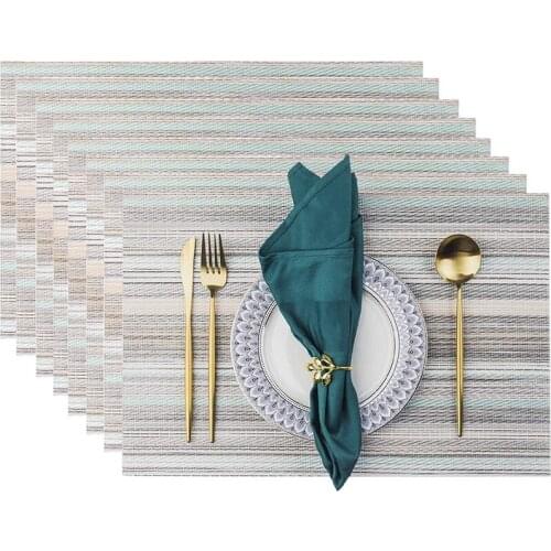 Placemats, Waterproof, Woven Place Mats for Kitchen Table Vinyl Heat Insulation Stain Resistant Placemats