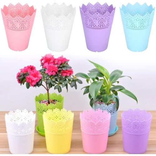 Beautiful Pen Container Makeup Brush Plastic Economic Air Plant Pot Lace Plant Vase Pot Contemporary for Small Plants Office