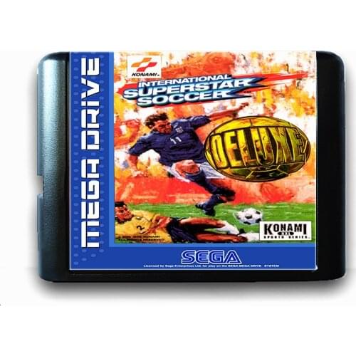 International Superstar Soccer Deluxe for 16 bit Sega MD Game Card for Mega Drive for Genesis Video Game Console PAL USA JAP