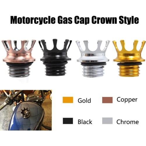 Motorcycle Aluminum Alloy Gas Cap Crown Flush Vent Fuel Tank Cap For Harley Sportster XL Dyna Softail Touring Road King Models