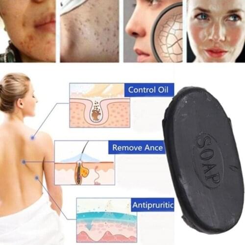 50g Black Bamboo Charcoal Soap, Active Energy, Transparent, Antibacterial, Lighten Freckles, Beauty Health Care, Tourmaline