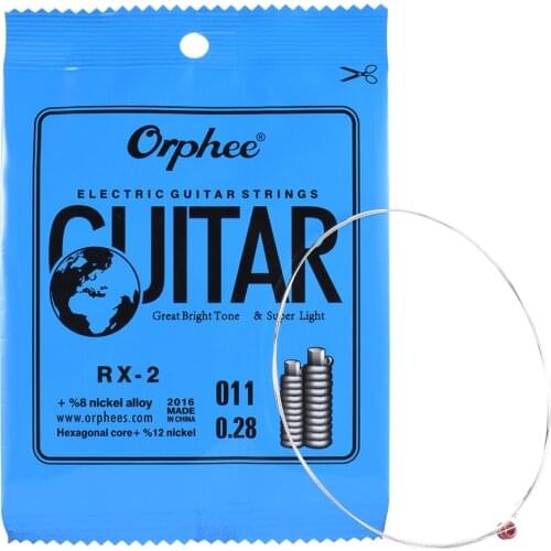 Orphee RX-1 Single String Replacement for Electric Guitar 1st E-String (.009) 10-Pack Nickel Alloy Super Light Tension
