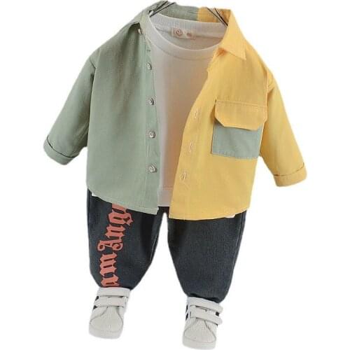 New Spring Autumn Baby Boys Clothes Suit Fahsion Children Cotton Shirt Pants 2Pcs/Sets Toddler Casual Clothing Kids Tracksuits