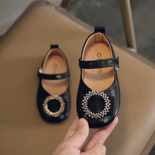 Girls' shoes Pu leather princess shoes baby toddler shoes little girls soft bottom flat shoes kids children flat shoes