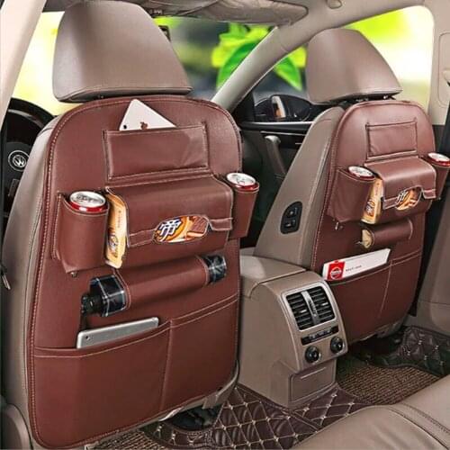 1Pcs PU Leather Car Back Seat iPad Hanging Bag Holder Hook Car Storage For Children Toys Pocket Organizer Sundries Storage Bag
