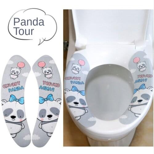 Portable Reusable Toilet supplies Bathroom Accessories Washable Toilet Seat Cushion Cartoon Toilet Closestool Sticky Seat Mat