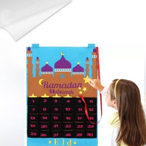 Eid Mubarak Advent Calendar Ramadan Calendar Twilight Felt Countdown decorations Felt Mosque Countdown Calendar Children Present