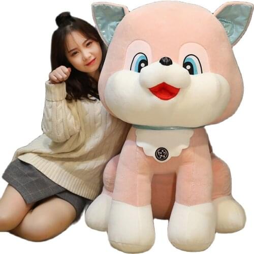 Cute kawaii and cute simulation rabbit Plush toys fur dog doll sitting posture soft down cotton stuffed doll Gift to girlfriend