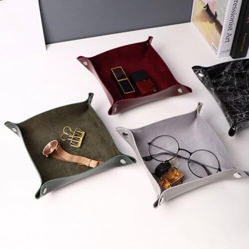 Hot Selling Storage Trays Square Tray for Jewelry Phone Key Wallet Coin Desktop Storage Box Sundries Bins Decorative Trays