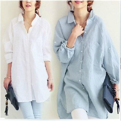 Spring Autumn Loose Maternity Blouses Long Shirt Dress Clothes for Pregnant Women Long Sleeve Tops Pregnancy Clothing Plus Size