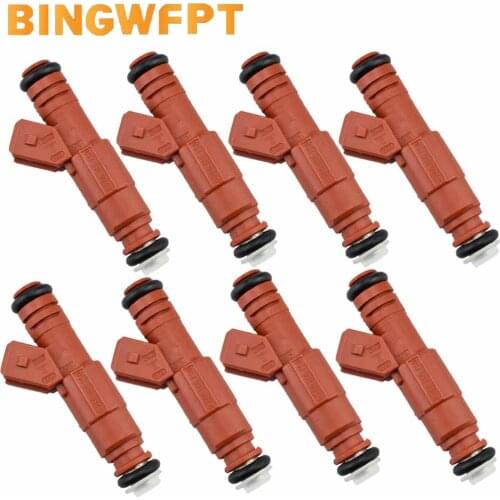 8Pcs High performance Red 30 lbs/hr FUEL INJECTORS 94 54 556- 9454556 0280155759 0280 155 759 For Ford 4.6L 5.4L 5.8L