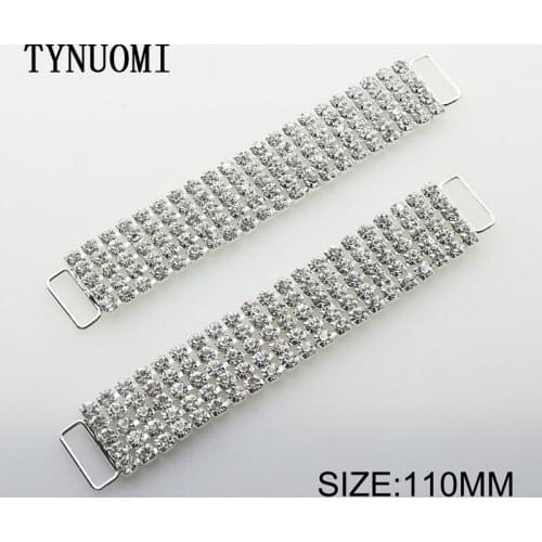 TYNUOMI5pcs/lot110mm Rhinestone Chain Connector Crystal Swimming Suit Bikini Apparel DIY Decorative Accessories