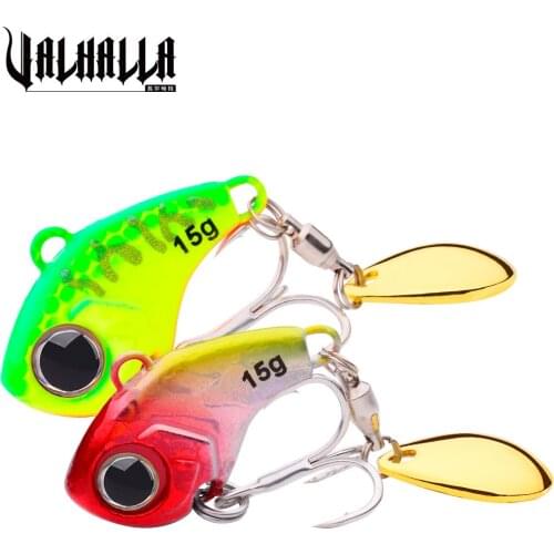 VALHALLA 1PC Metal Spoon Fishing Hard Lure 5g 10g 15g 20g Fishing Tackle Lures with BKB Hook 6 Colors VIB Wobbler Baits 3D Eyes