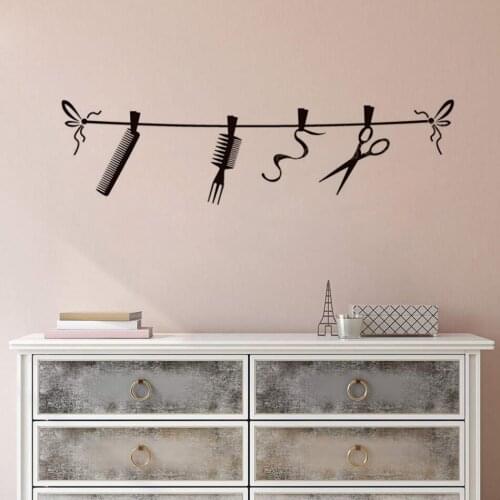 Haircut Tools Vinyl Wall Decal Barber Shop Decor Hairdressing Stylist Window Vinyl Stickers Barbershop Tools Wall Poster AZ099