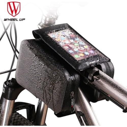 WHEEL UP Waterproof Bike Bag Frame Front Head Top Tube Cycling Bag Double IPouch 6.0 Inch Touch Screen Bicycle Bag Accessories