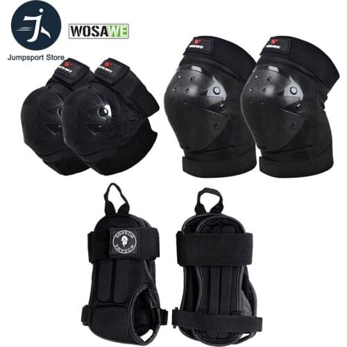 WOSAWE Motorcycle Skateboard Cycling Knee Pads Elbow Protector Wrist Guards Bike 3 In 1 Protective Gear Set for Roller Skating