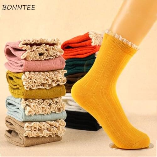 Socks Women Spring Funny Japanese Style Trendy Daily 2021 Tender Design College Ulzzang Chic Retro Warm Candy Colors Female Cute