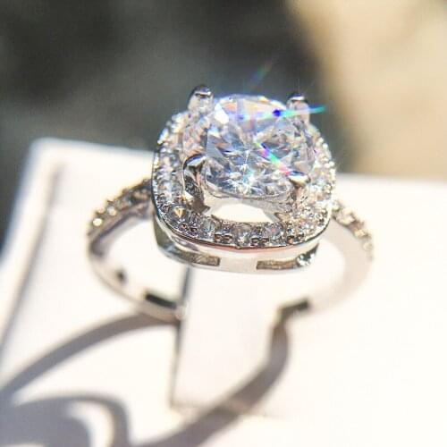 925 Sterling Silver Ring for Women Anillos Christmas Diamond Wedding Ring for Women 925 Silver Diamond Ring for Luxury Jewelry