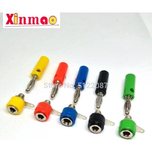 10ps 4mm Banana Socket Nickel Plated Binding Post Nut Banana Plug Jack Connector Red + Black JS-910B Terminal JS919 Opening 8mm