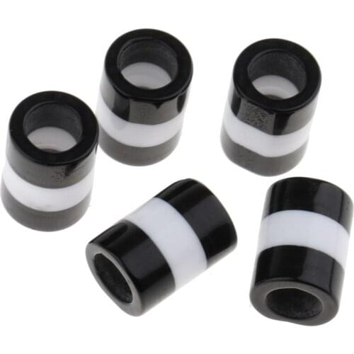 10pcs Black White Strip Plastic Beads Selection for Braids Hair Decoration