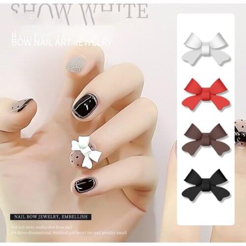 100pcs Metal Bow Tie Nail Art Decorations-3D Flat Back Arco Jewelry- 4Colors Nail Art DIY Charms-Mini Bowknot Accessories H