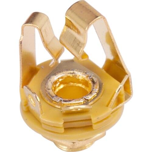 2Pcs 1/4Stereo Input Jack Socket Electric Guitar Bass Active Pickup Output Golden Music Accessory