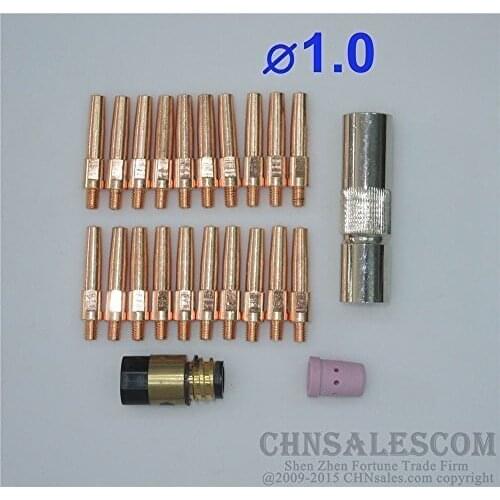 23 PCS Panasonic Type P350 MIG/MAG Welding Air cooled Torch TIP 1.0 Nozzle
