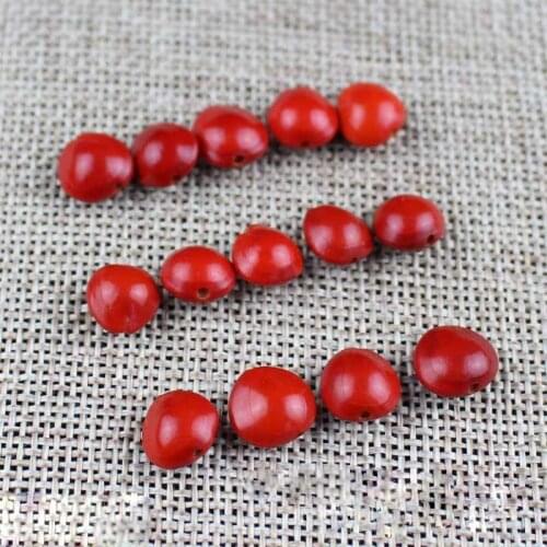 50pcs/lot Red Bean Wood Beads Lovers Jewelry Accessories DIY Bracelet Necklace Making 8mm Charms Accessories Spacer Findings