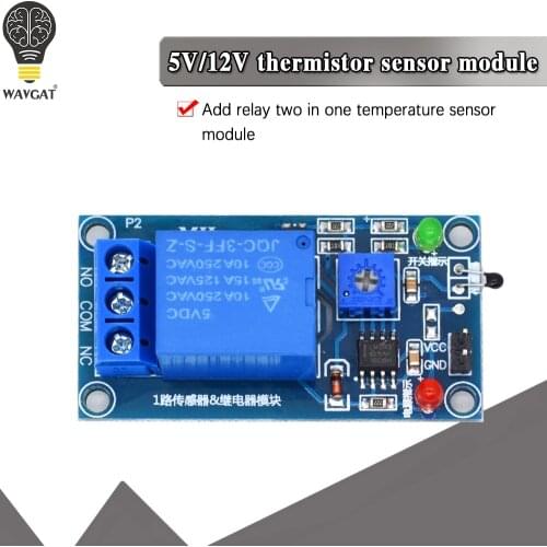 5V/12V Thermal Sensor Module 1 Channel Relay Module Combo Module Thermistor Temperature Sensor Module