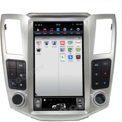 12.4Inch Tesla Style Android 9.0 PX6 Car Multimedia Player For Lexus RX RX300 RX330 RX350 RX400H 2004-2007 GPS Navi Radio Stereo