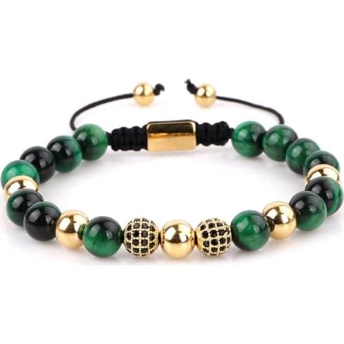 New hot unique design women men natural stone tiger eye bead mens jewelry bracelet gift