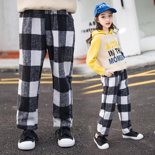 2019 new winter Girls Kids Black white trousers comfortable cute baby Clothes Children Clothing